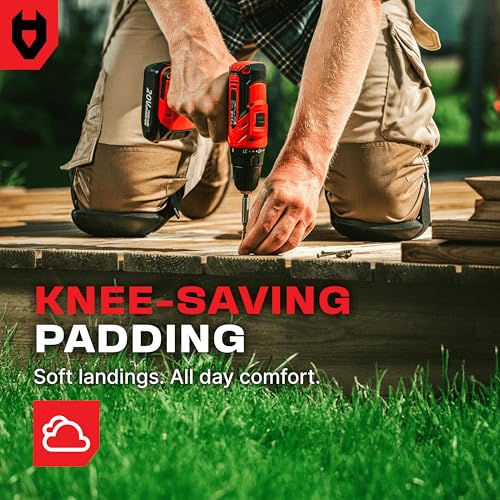 NoCry Gardening Knee Pads for Women and Men – Waterproof Foam Padding in a Lightweight Yet Durable Design; Easy to Wear with Adjustable Elastic Hook-and-Loop Straps – Ideal for the Garden and Yard Work - color: Black, style: 1-strap