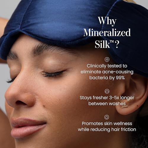 nodpod Mineralized Silk Gentle Pressure Sleep Mask, Weighted Eye Mask | Patented Light Blocking Design for Sleeping, Travel & Relaxation, Bead Filled, Machine Washable, BPA-Free, Sapphire - color: Sapphire Silk