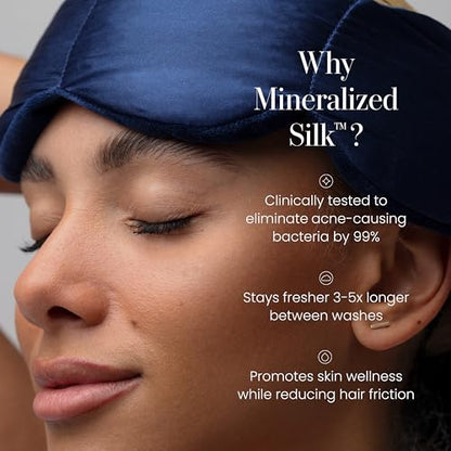 nodpod Mineralized Silk Gentle Pressure Sleep Mask, Weighted Eye Mask - color: Sapphire Silk
