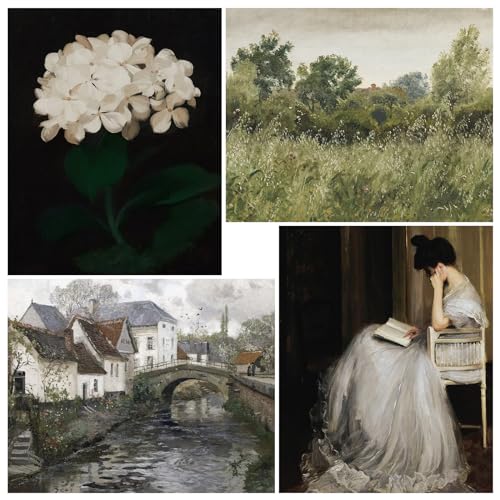 Yeaqee 4 Pcs Diamond Art Kits for Adults Gem Painting Kit DIY Jewel Diamond Art for Beginners Aesthetic Room Crafts Cute Painting Pictures 5d Craft Wall Decor for Home 10 x 11.8''(Vintage) - style: Vintage