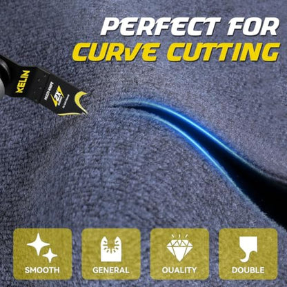 6PCS Titanium Oscillating Tool Blades, Universal Multitool Blades | Multitool Hook Knife for Soft Materials Like Roofing Shingles,Carpet,Cardboard & PVC Flooring,Universal Interface - size: 6 PCS B