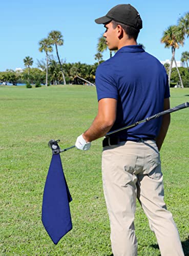 Magnetic Golf Towels for Golf Bags with Clip & Ultra Strong Magnet - Waffle Weave Microfiber Towel for Secure Hold on Bags & Carts - Ideal Club Cleaner & Accessories - Navy - color: Navy