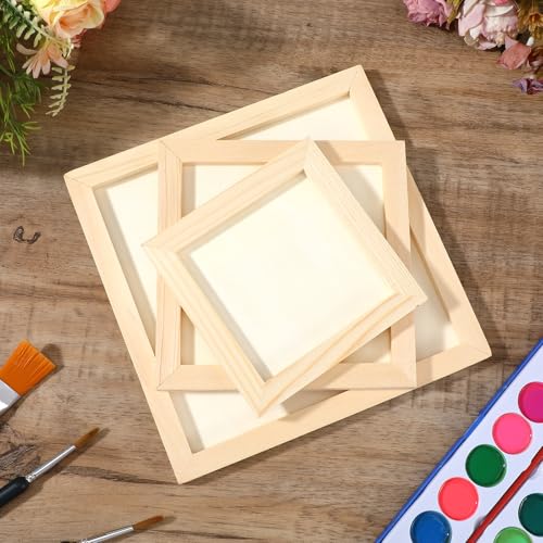 15-Pack Unfinished Wood Canvas Boards for Painting, 3 Sizes - Wooden Panels for DIY Art, Home Decor, and Craft Projects