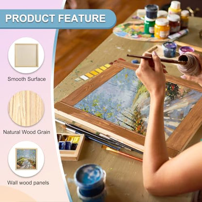 MECCANIXITY 6 Pack Wood Canvas Boards, 12x12 Inch Art Canvases Square Unfinished Wood Panel for Painting, Crafts, DIY Projects, Pouring Art - size: 12x12 Inch