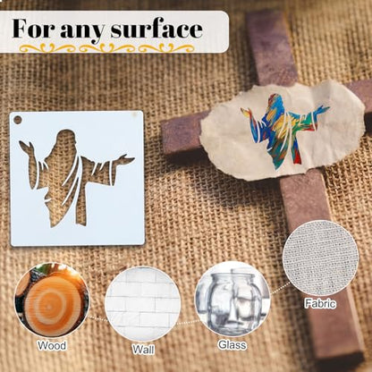 Fainne 100 Pcs 2 Inch Cross Stencils Small Stencils for Painting | Reusable Craft Stencils, DIY Scrapbook, Wood Wall Fabric Rock Chalkboard Sign Painting, Home Art Decor Projects - style: Easter Style
