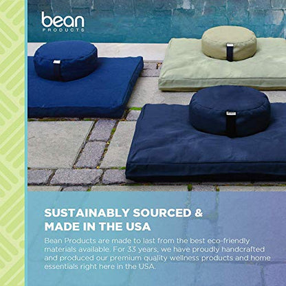 Bean Products Oval Zafu Meditation Cushion, Yoga Pillow 14"x18" - Red | Heavy Weight Washable Cotton Cover - Buckwheat Hull Filled Inner liner - Zen Floor Sitting Cushion - 14" Diameter - color: Red, size: Oval - 14" x 18"