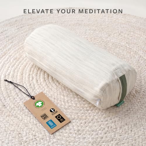 Avocado Organic Yoga Meditation Pillow, GOTS Certified Organic Cotton Cover, Natural Buckwheat Fill - size: Yoga Bolster
