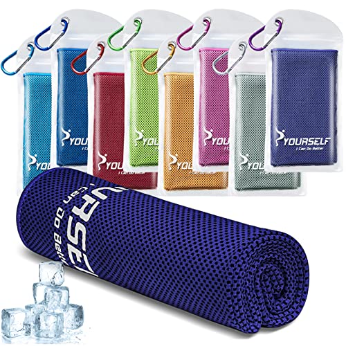 SYOURSELF Cooling Towel, Cooling Towels for Neck,40" x 12"Ice Towel for Instant Cooling Relief, Soft Breathable Chilly Towel, Perfect Yoga, Golf, Sports, Gym, Workout, Athletes Towel (1PC-Dpurple) - color: Dark Purple