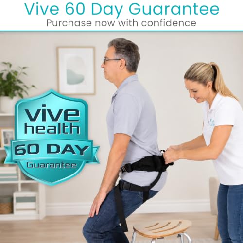 Vive Transfer Belt with Leg Loops - Medical Nursing Safety Gait Assist Device - Bariatrics, Pediatric, Elderly, Occupational and Physical Therapy - Long Strap and Quick Release Metal Buckle - 52 Inch - style: Transfer Belt With Loops