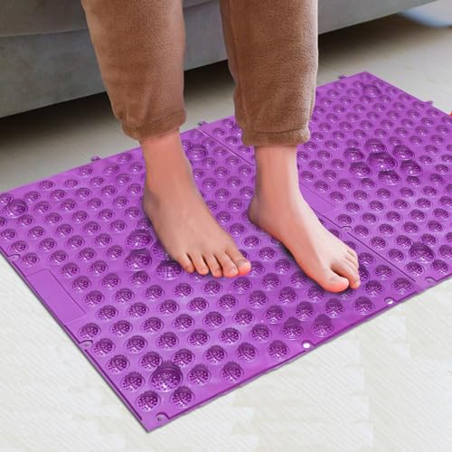 Foot Massage Mat Acupressure Reflexology Toe Plate Massage Pad Bathroom Yoga Anti-Slip Outdoor Game Punishment Mat (Purple) - color: Purple