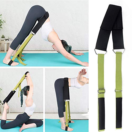 Yoga Stretching Strap, Improve Body Flexibility Stretch Strap Backbend Assist Trainer, Adjustable Leg Stretcher Home Gym Equipment for Pilates Splits Ballet Cheerleading Gymnastics Rehab - color: Green