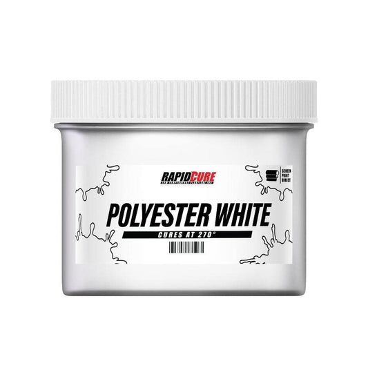 Rapid Cure Polyester White Plastisol Ink - Screen Printing Ink, Pint | Cures At 270°F Vs. Standard 320°F For Faster Turnaround - Bold Opaque Color, Non-Phthalate, CPSIA Safe, USA Made - Poly White - color: Polyester White, size: 16 fl oz