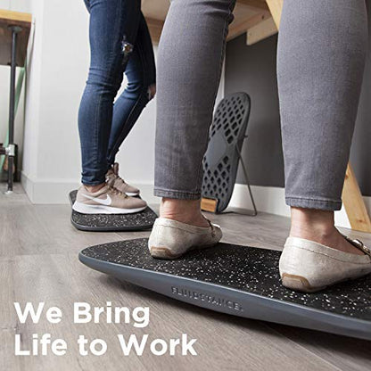 FluidStance Adult Balance Board for Standing Desk - Anti Fatigue USA Made 360 Degree Rocker Wobble Board as Exercise Equipment to Increase Focus & Movement - Sustainable Anti-Slip Plane Standing Board - color: Storm