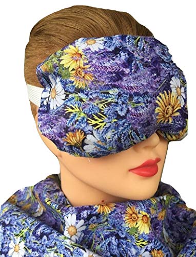 Eye Mask Lavender Eucalyptus, Sinus, Herbal Pack, Hot Cold Pack, Heat Wrap,Organic, Flax Seed, Microwave Therapy, Sleep Mask, Yoga Meditation Eye Pillow, Lavender Forest