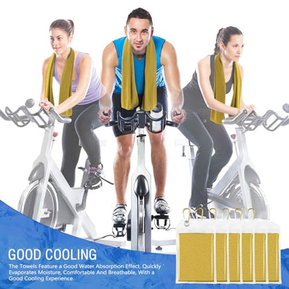Hosuly 15 Pcs Cooling Towels 40" x 12", Yellow - color: Yellow