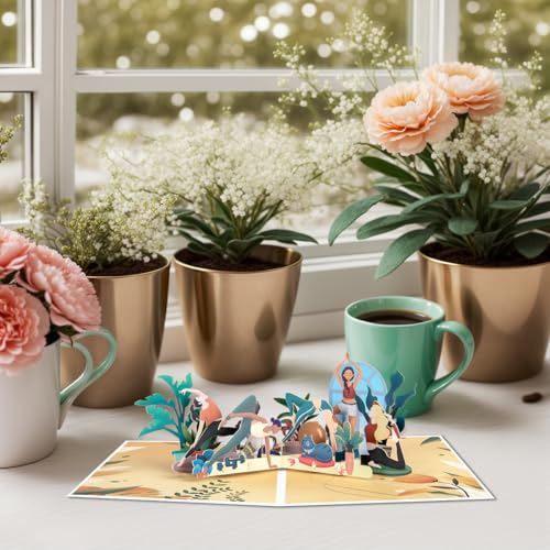 Yoga Pop Up Card, 3D Yoga Birthday Card, Mother's Day Card | Anniversary Card for Mom Girls Women. - color: Yoga Card