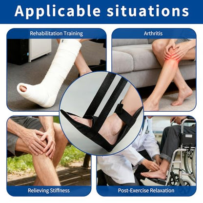 Physical Therapy Stretching Strap for Knee Pain Relief, Adjustable Flexibility Aid, Yoga Pilates Rehab Tool for Hamstring, Hip Flexor, IT Band, Includes Portable Storage Bag, 1Pc