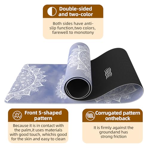 FOLAI Extra Thick Yoga Mat 6mm - color: Mandala Blue