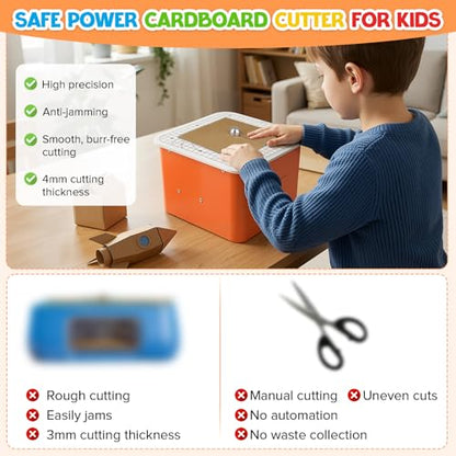 Safe Cardboard Cutter for Kids | Bladeless Paper Cutting Tool,DIY Craft Kit for Building 3D Models, Cardboard Construction and Creative Projects