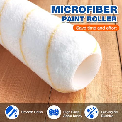 King Origin Paint Roller Kit with Extension Pole (4 ft), 10 PCS | 7" Paint Roller Covers, Roller Frame, Paint Brush, House Paint Supplies for Painting Walls, Home Interior - color: 7" Rollers, 10-Pack