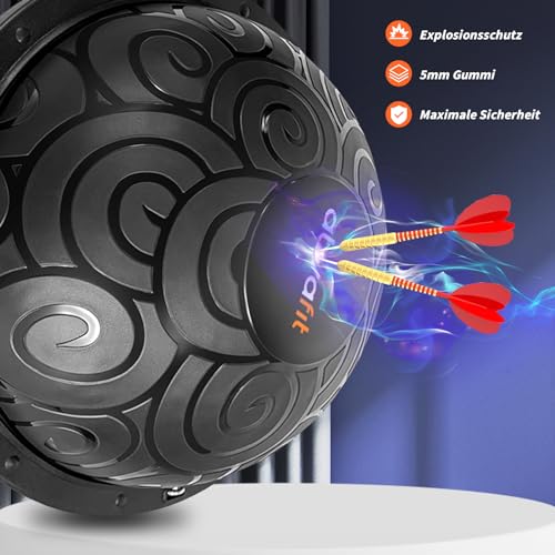 ATIVAFIT Balance Ball Trainer - Half Exercise Ball with Inflation Pump & Resistance Bands - Anti-Burst PVC Stability Trainer for Home Gym, Yoga, Core Training - 660 lbs Capacity - color: pink