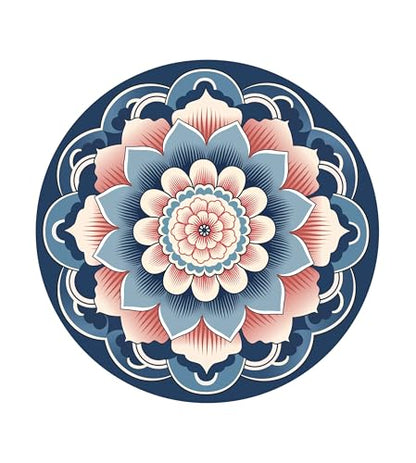 nuveti Large Meditation Mat Non Slip Round Yoga Mat Natural Rubber with Sueded Surface Exercise Mat Perfect for Meditating, Stretching, Yoga（140CM X 3.5MM Thick) - color: MangLuo