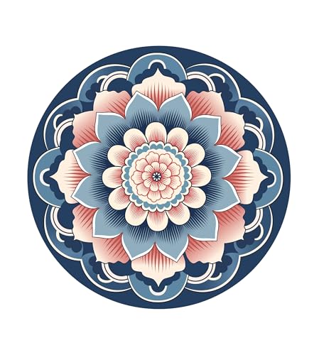 nuveti Large Meditation Mat Non Slip Round Yoga Mat Natural Rubber with Sueded Surface Exercise Mat Perfect for Meditating, Stretching, Yoga（140CM X 3.5MM Thick) - color: MangLuo