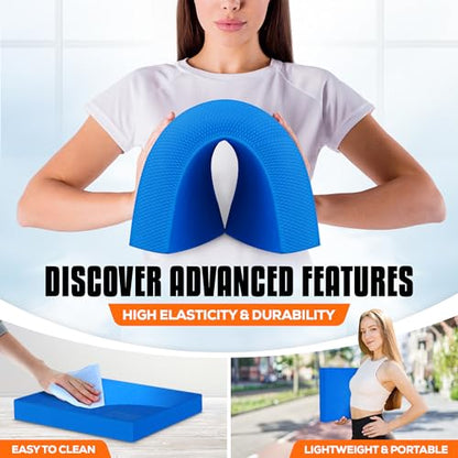 Yes4All Exercise Balance Pad, Non-Slip Foam Kneeling Pad - color: Blue - L - (15,5" x 13" x 2"), size: Large