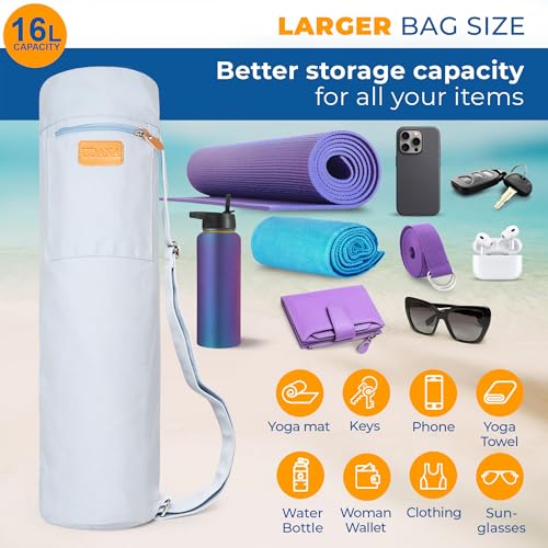 UDANA Canvas Yoga Mat Bag for Women & Men, Full-Zip Carrier with 3 Pockets & Adjustable Strap, Stylish Gym & Pilates Bag – Available in Multiple Sizes