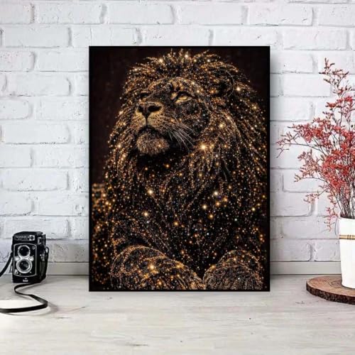 Animal Lion 5D Diamond Painting Kits for Adults,Diamond Art 12 X 16 Inch | DIY Full Drill Diamond Kits,Diamond Dots Paintings with Gem Art Crafts,Home Wall Decor - color: SH175
