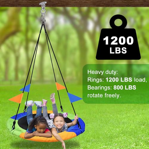 BeneLabel 2Pack Swing Hanger with Bearing Swivel 800LB Capacity Stainless Steel Aerial Silks Ceiling Mount Bracket Hammock Hardware for Swings, Hanging Chair, Aerial Hoop, Heavy Bag, Yoga Swing - color: Oval Base Hanger(2 Pack)