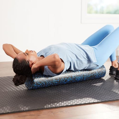 Amazon Basics High Density Foam Roller for Exercise and Recovery, 18 Inches, Blue Speckled - color: Blue Speckled, size: 18-Inch