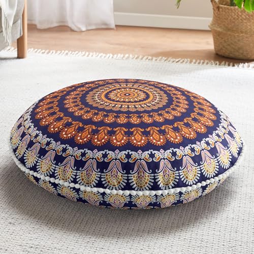 Codi 32-inch Floor Pillow, Large Meditation Cushions for Adults, Yellow - color: Round | Yellow, size: 1 Count (Pack of 1)