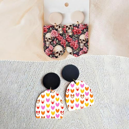 10 Pcs Valentine's Day Clay Transfer Paper for DIY Art Crafts, Heart Water Polymer Clay Transfer Paper Sheets for Polymer Clay Jewelry Earrings Making Supplies 5.82X3.93 inch - color: Hearts