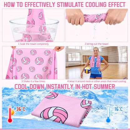 FuWeave 12 Pcs Volleyball Cooling Towels Gifts 40 x 12 Inch - color: Volleyball, size: 40 x 12 inches