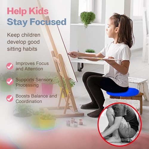 kisnbld Wobble Cushion, Balance Disc with Pump, Core & Posture Training - color: 1Blue
