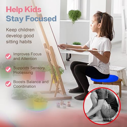 kisnbld Wobble Cushion, Balance Disc with Pump, Core & Posture Training - color: 1Blue