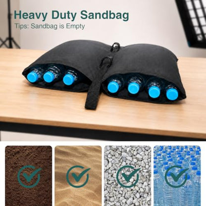4 Pack Sand Bags for Weight Bags, Heavy Duty Sandbags for Light Stand Photography Tripod Video Equipment, Canopy, Umbrella Base, Backdrop Stand, Camping, Fishing Chair
