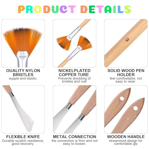 Giantree 5Pcs Painting Knife Set, Palette Knife Oil Paint Brushes Sets, Oil Painting Supplies Painting Kit, Pallet Knife Paint Knife Pallet Knife for Acrylic Paint for Oil Canvas Acrylic Painting