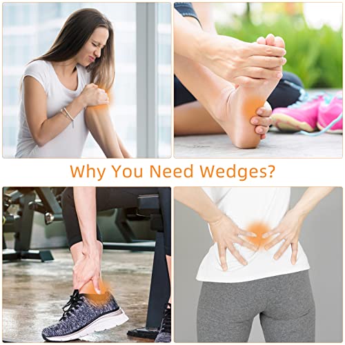 Yoga Foam Wedge Blocks (Pair), Calf Raise Block, Calf Stretcher, Yoga Wrist Support, Balance, Pushup, Fitness, Pilates, Heel Stretcher, Squat Wedge with Gym Bag - color: black, size: Wedges with Strap