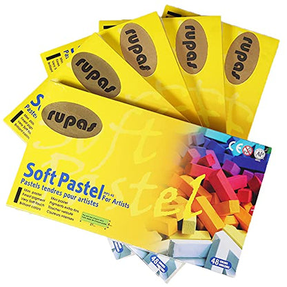 Rupas Soft Dry Pastel 48 Color Set Square Chalk - color: Rupas Dry Pastel 48 Color