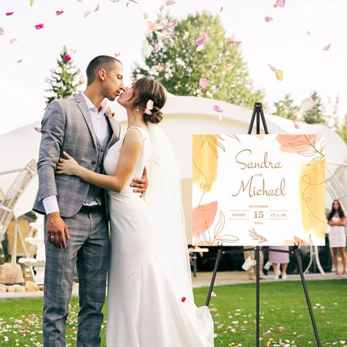 Easel Stand for Sign Portable,66" Easel Display Stand Metal, Adjustable Easels for Display,Wedding Signs, Posters-Black(4 Pack) - style: 4 Pack