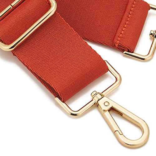 ZOOEASS Wide Shoulder Strap (Solid),Adjustable Replacement Belt Crossbody Canvas Bag Handbag - color: Burnt Sienna