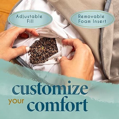 Florensi Meditation Cushion Velvet Floor Pillow with Buckwheat Fill - color: Sage Green
