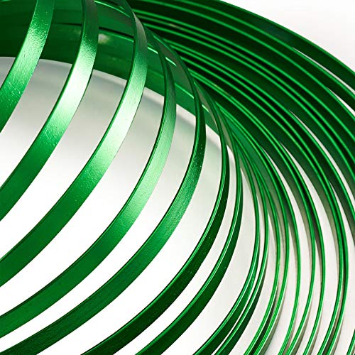 Fashewelry 32.8Ft 5mm Aluminum Flat Wire Solid Bendable Metal Craft Wire Strip for Bezel Sculpting Armature Jewelry Making Gem Metal Wrap, Green - color: Flat-5mm-Green