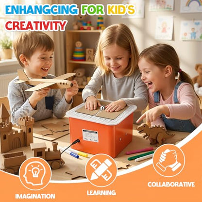 Safe Cardboard Cutter for Kids | Bladeless Paper Cutting Tool,DIY Craft Kit for Building 3D Models, Cardboard Construction and Creative Projects