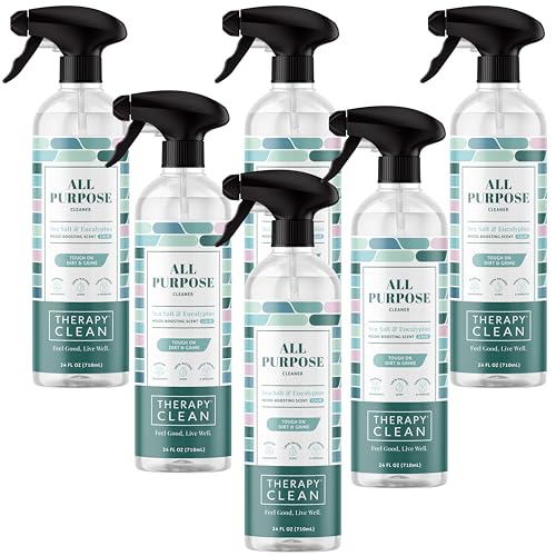 Therapy Clean All Purpose Cleaner Sea Salt & Eucalyptus (Pack of 6) - 100% Natural Fragrance, Plant-Based Multipurpose Cleaner - size: 24 Fl Oz (Pack of 6)