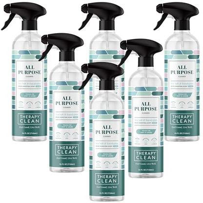 Therapy Clean All Purpose Cleaner Sea Salt & Eucalyptus (Pack of 6) - 100% Natural Fragrance, Plant-Based Multipurpose Cleaner - size: 24 Fl Oz (Pack of 6)