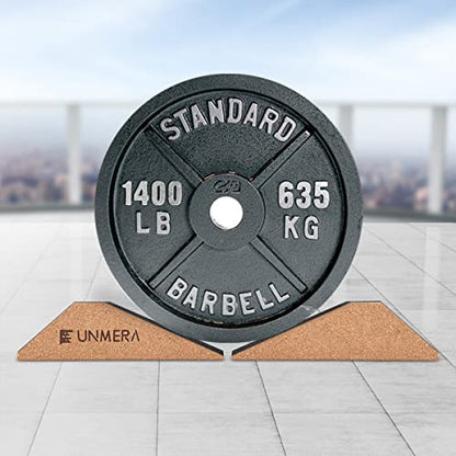 UNMERA Squat Wedge Block Non Slip for Heel Elevated Squats, 2PCS - color: Wood Color
