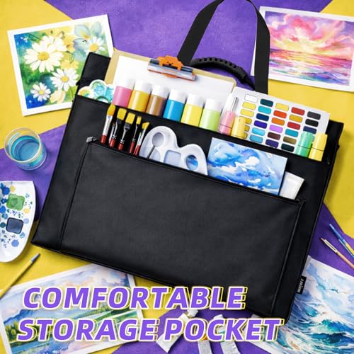 JJRING 36x48 Art Portfolio Tote Bag With Shoulder Strap, Black | Large Carrying Storage Case With Handle For Artwork, Posters, Canvas, And Drawing Boards - size: 36''*48''